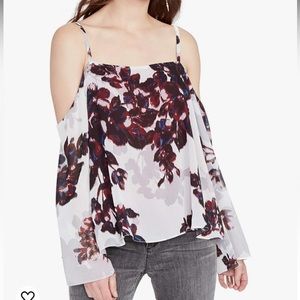 Rachel Roy Printed Cold Shoulder Top